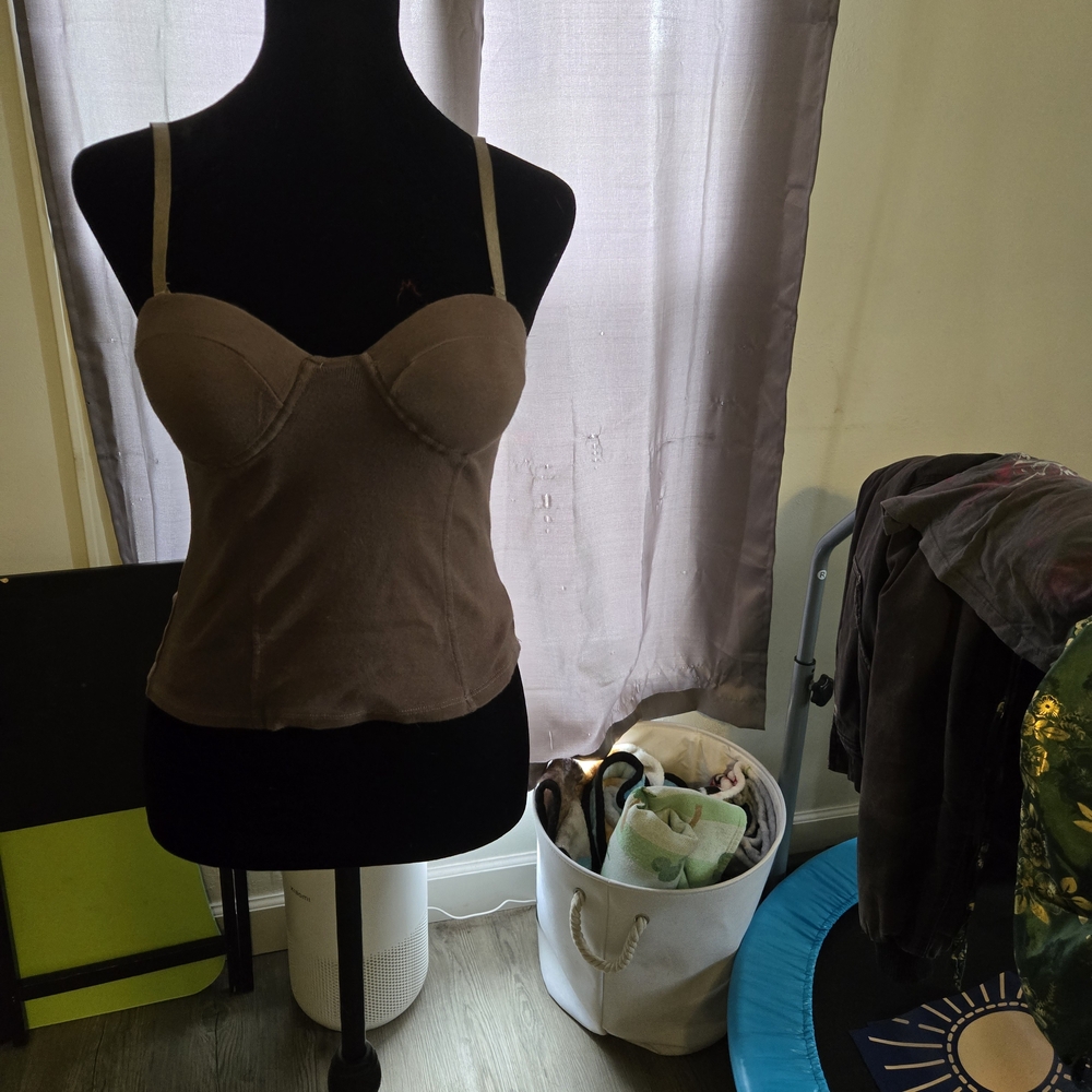 ROMWE Brown Camisole with Sweetheart Neckline